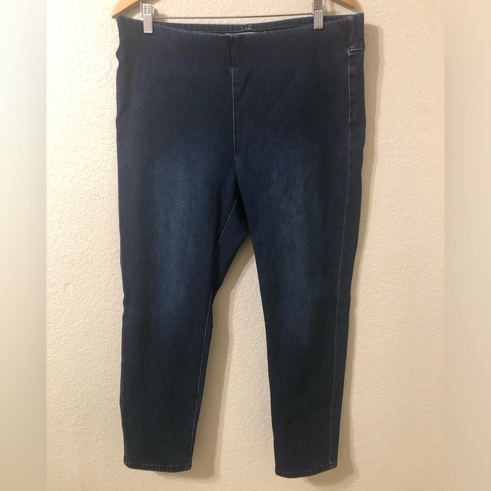 Soft Surroundings Pull On Dark Blue Stretch Skinny Jeans - Size PL